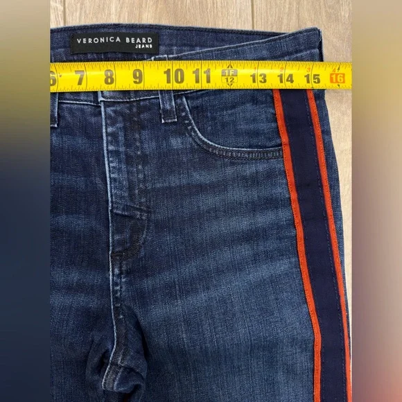 Veronica Beard Carolyn Baby Boot High Rise Jeans Stripe Size 27 - Picture 6 of 8